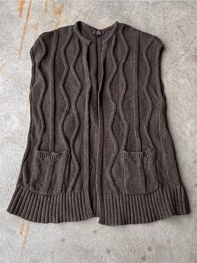 Pendleton Chunky Knit Sweater Vest Cotton Cashmere Coastal Boho Layering XL